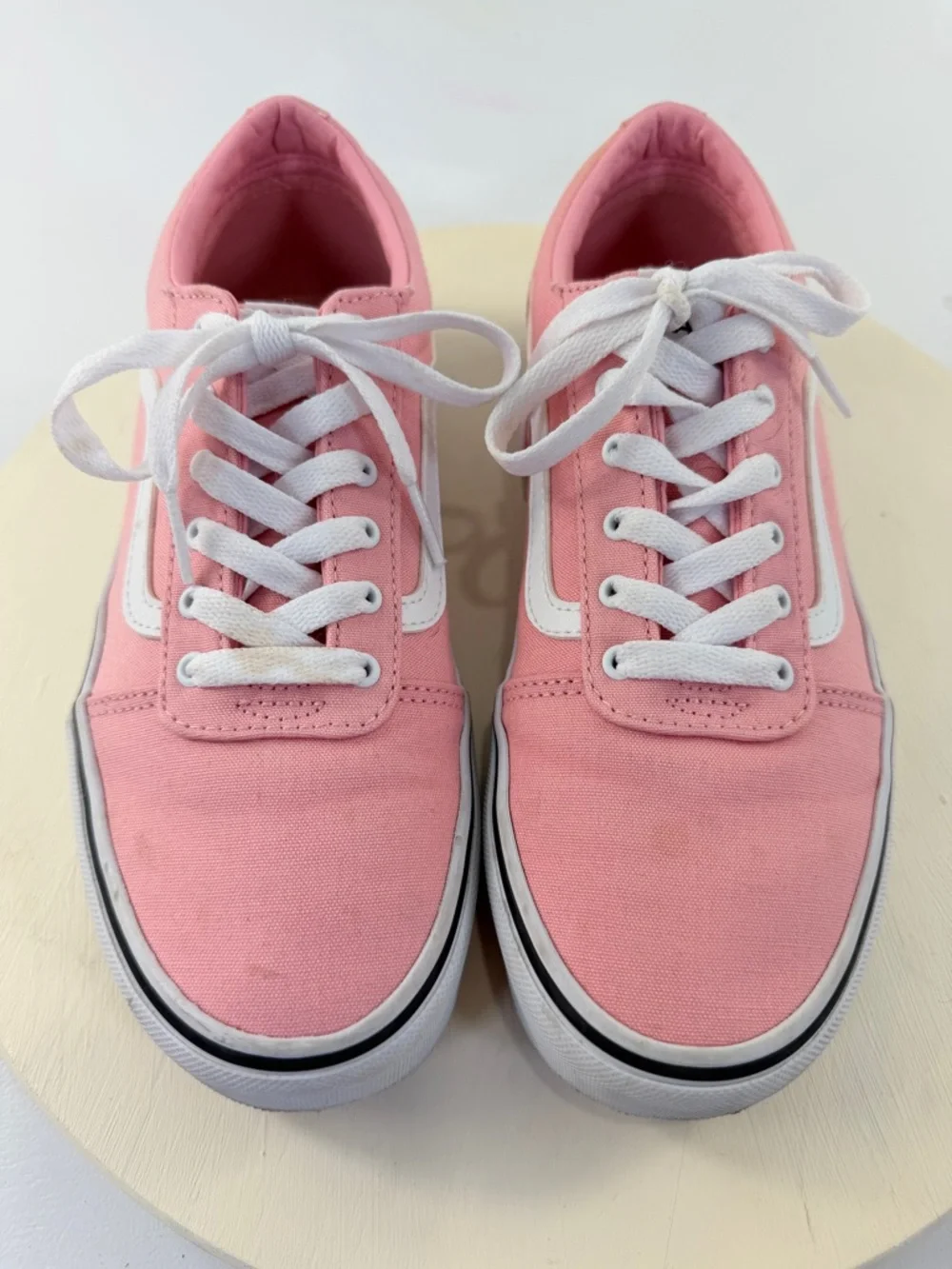 Vans‎ Women’s Pink Canvas Ward Low-Top Sneakers Skate Shoes w/ White Stripe Sz 6